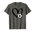 Soccer Ball Heart T-Shirt - Unique Graphic Unisex
