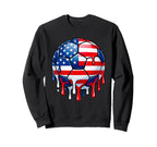 Patriotic Soccer Ball July Fourth Sweatshirt - Trendy Graphic for Adults