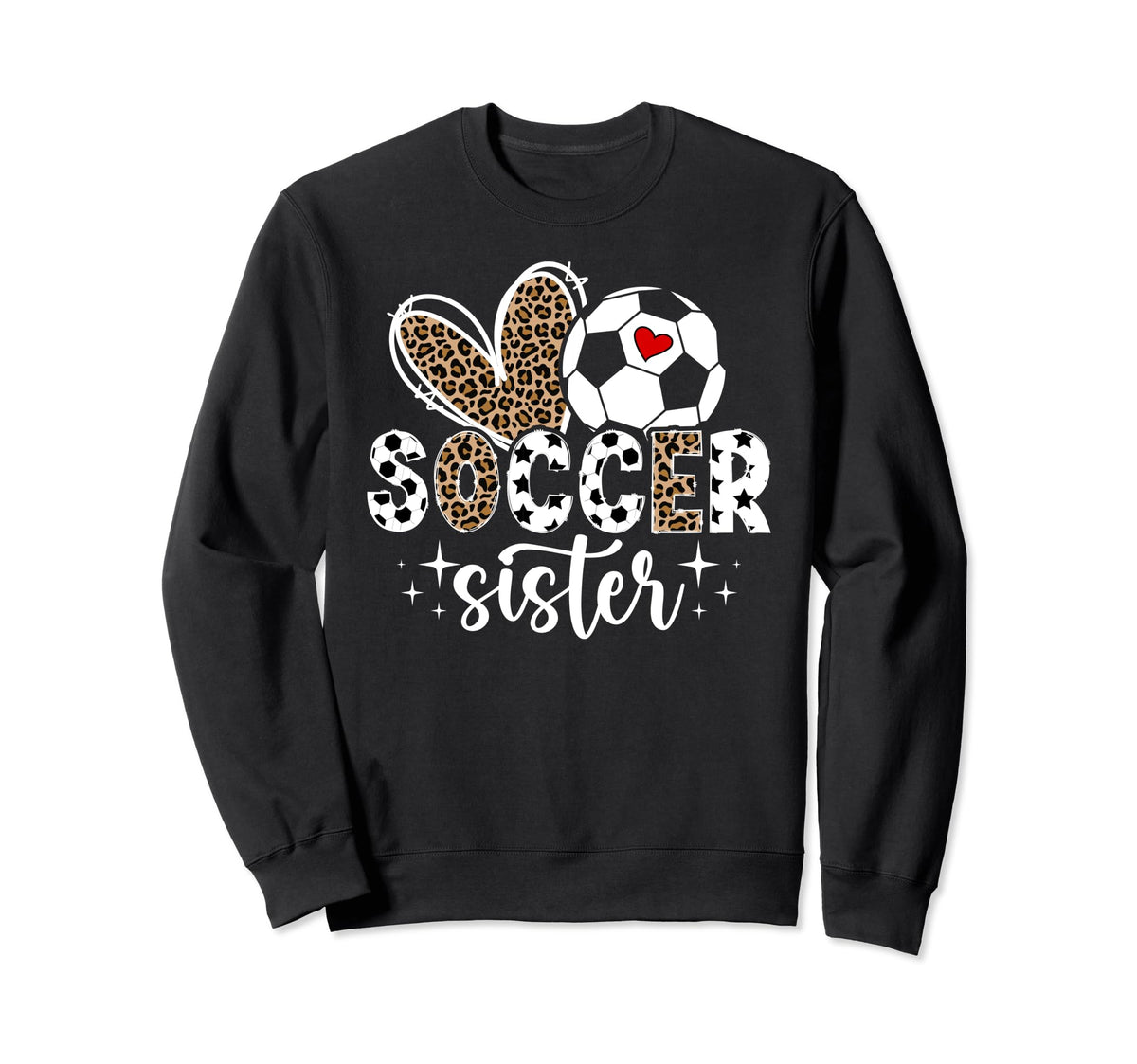 Soccer Sister Soccer Player Heart Sweatshirt - Aesthetic Graphic Men Women
