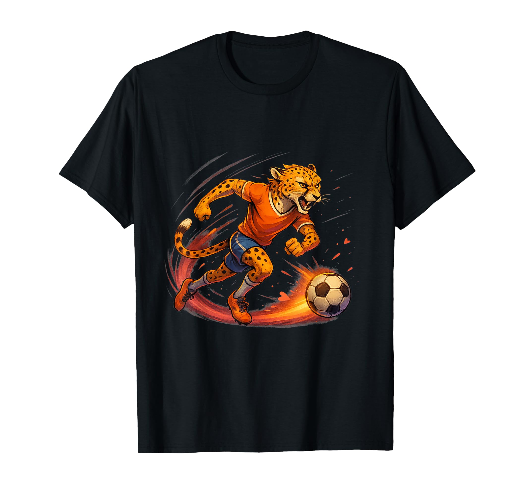 Fast Cheetah Striker Soccer Sprint T-Shirt - Fun Novelty Design Unisex