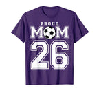 Number 26 Custom Proud Soccer Futbol T-Shirt - Casual Everyday Wear Unisex