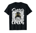 Soccer Coach Life Messy Bun Hair T-Shirt - Minimalist Print Men Women