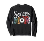 Soccer Mama Mom Leopard Hearts Mothers Sweatshirt - Trendy Graphic Unisex