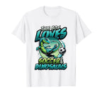 This Loves Soccer And Dinosaurs T-Shirt - Fun Novelty Design Unisex