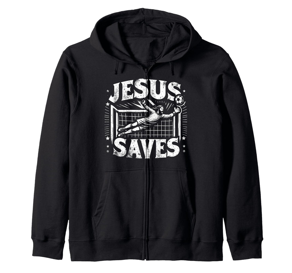 C J S Religious Christian Soccer Hoodie - Novelty Apparel for Adults