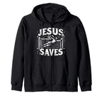 C J S Religious Christian Soccer Hoodie - Novelty Apparel for Adults