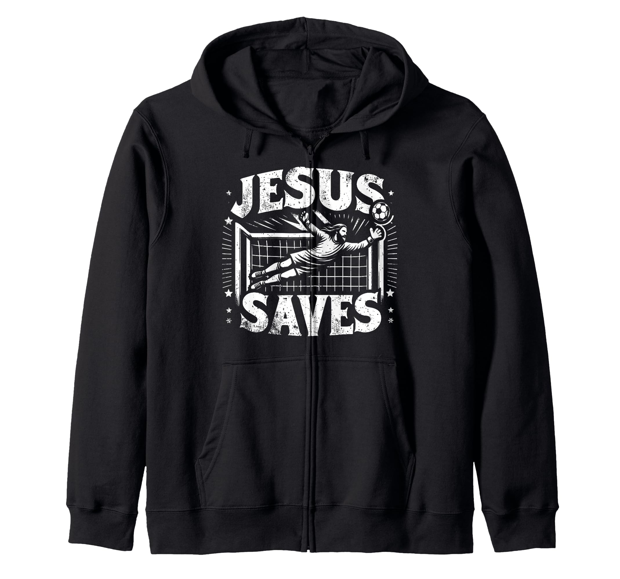 C J S Religious Christian Soccer Hoodie - Novelty Apparel for Adults