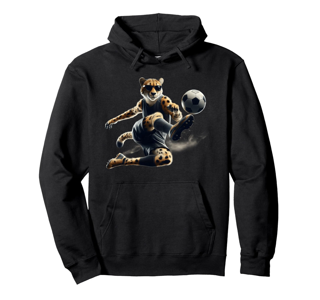 Cheetah Power Soccer Fast Moves And Hoodie - Minimalist Print Unisex