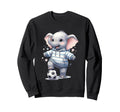 Elephant Soccer Player Striped Art Sweatshirt - Custom Art Print Men Women