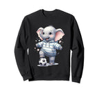 Elephant Soccer Player Striped Art Sweatshirt - Custom Art Print Men Women