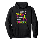 Just Loves Soccer Watercolor Painting Hoodie - Aesthetic Graphic Unisex