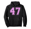 47 Number Forty Seven Sports Varsity Hoodie - Novelty Apparel for Adults