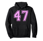 47 Number Forty Seven Sports Varsity Hoodie - Novelty Apparel for Adults