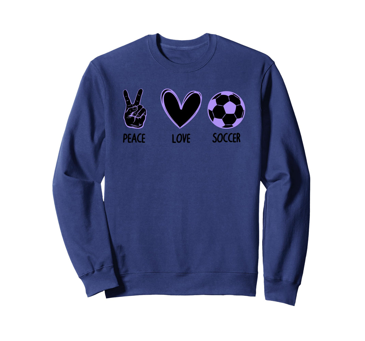 Soccer Peace Love Football Sports Sweatshirt - Graphic Print Men Women
