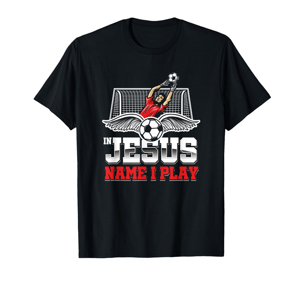 Jesus Name Play Soccer Player Football T-Shirt - Trendy Graphic for Adults