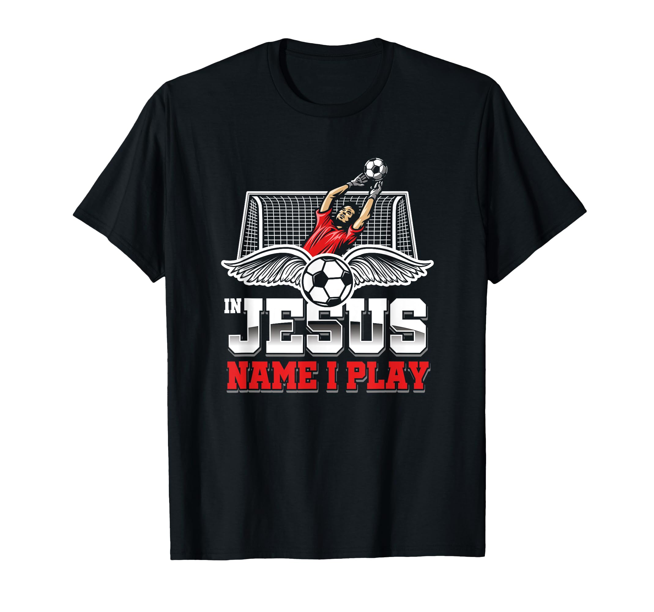 Jesus Name Play Soccer Player Football T-Shirt - Trendy Graphic for Adults