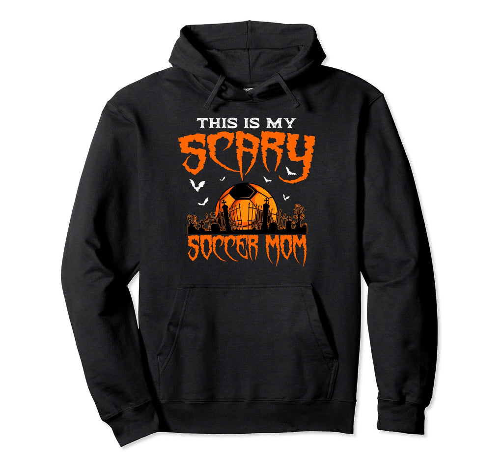 Halloween Scary Soccer Mom Player Ball Hoodie - Unique Graphic Unisex