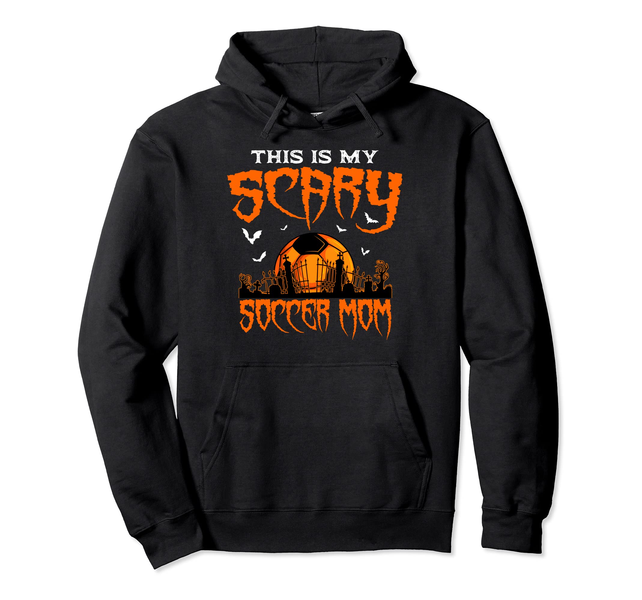 Halloween Scary Soccer Mom Player Ball Hoodie - Unique Graphic Unisex