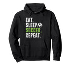Eat Sleep Soccer Repeat Football Hoodie - Streetwear Style for Adults