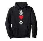 Peace Love Soccer Simple Player Coach Hoodie - Graphic Print Men Women