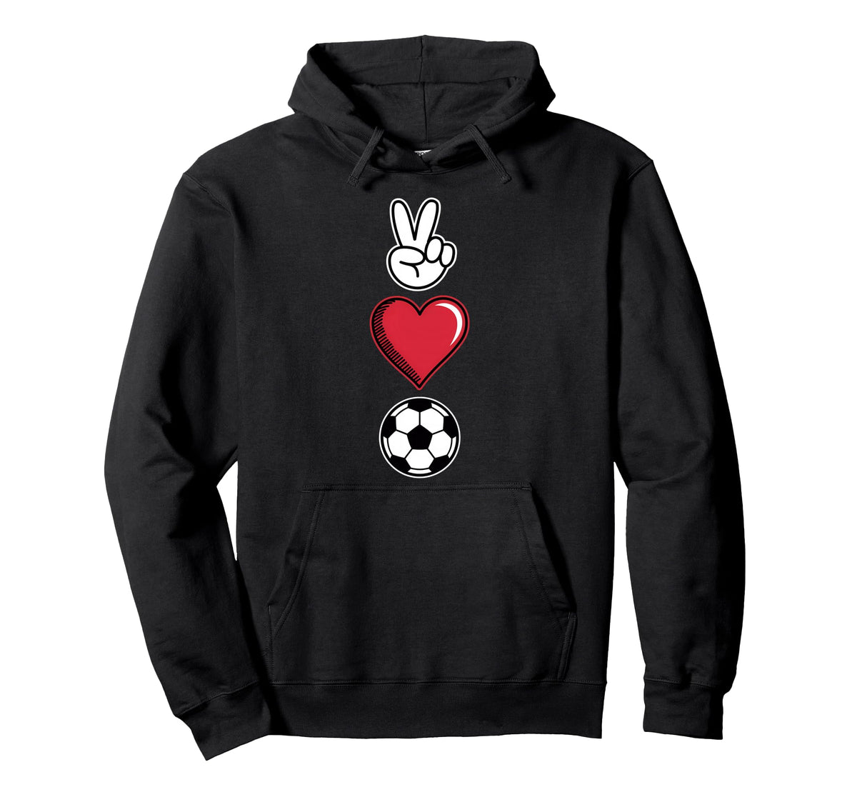 Peace Love Soccer Simple Player Coach Hoodie - Graphic Print Men Women
