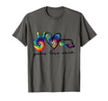 Peace Love Swim Goggles Tie Dye T-Shirt - Aesthetic Graphic for Adults