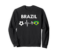 Brazil Flag Heartbeat Soccer Sweatshirt - Streetwear Style Men Women