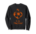 My Heart Is That Field Soccer Mom Sweatshirt - Minimalist Print for Adults