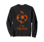 My Heart Is That Field Soccer Mom Sweatshirt - Minimalist Print for Adults