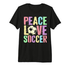 Peace Love Soccer Score Club Mom Game T-Shirt - Aesthetic Graphic Unisex