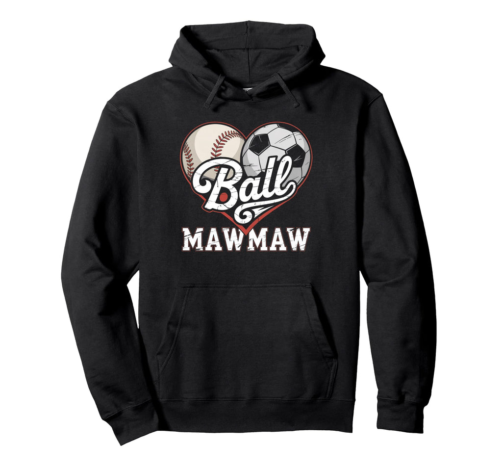 Ball Mawmaw Baseball Soccer Heart Mom Hoodie - Streetwear Style for Adults