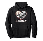 Ball Mawmaw Baseball Soccer Heart Mom Hoodie - Streetwear Style for Adults