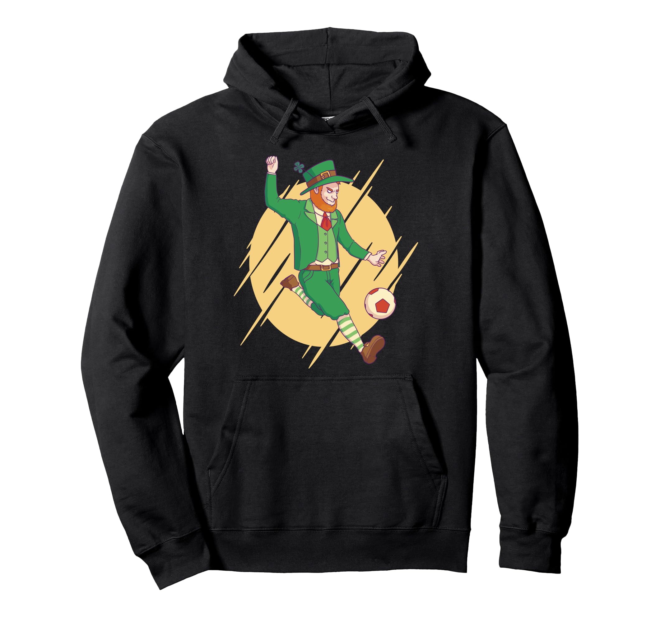 St Patricks Day Leprechaun Soccer Hoodie - Trendy Graphic for Adults