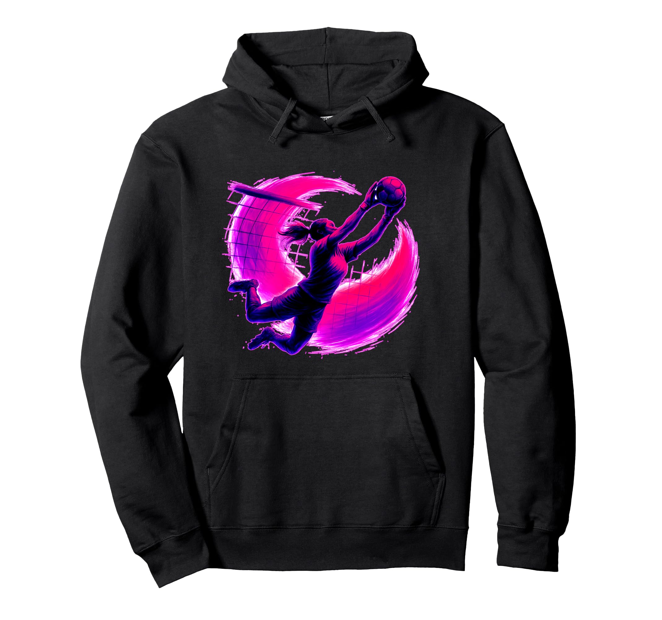 Soccer Goalkeeper Making Epic Mid Air Hoodie - Unique Graphic Men Women