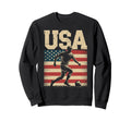 Patriotic Soccer Usa Flag Soccer Player Sweatshirt - Graphic Print Unisex