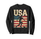 Patriotic Soccer Usa Flag Soccer Player Sweatshirt - Graphic Print Unisex