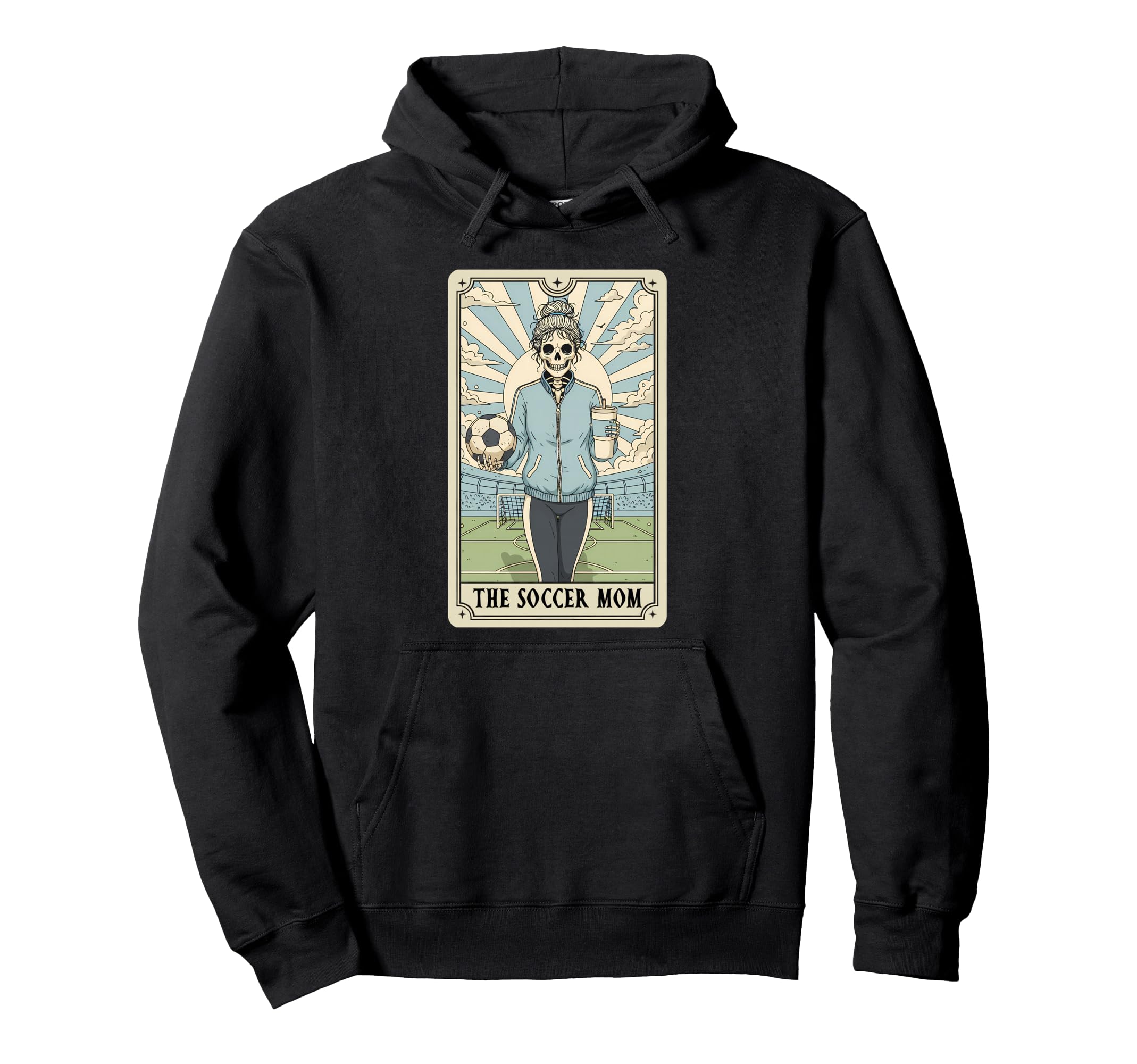Soccer Mom Tarot Card Soccer Mama Skeleton Hoodie - Novelty Apparel Unisex