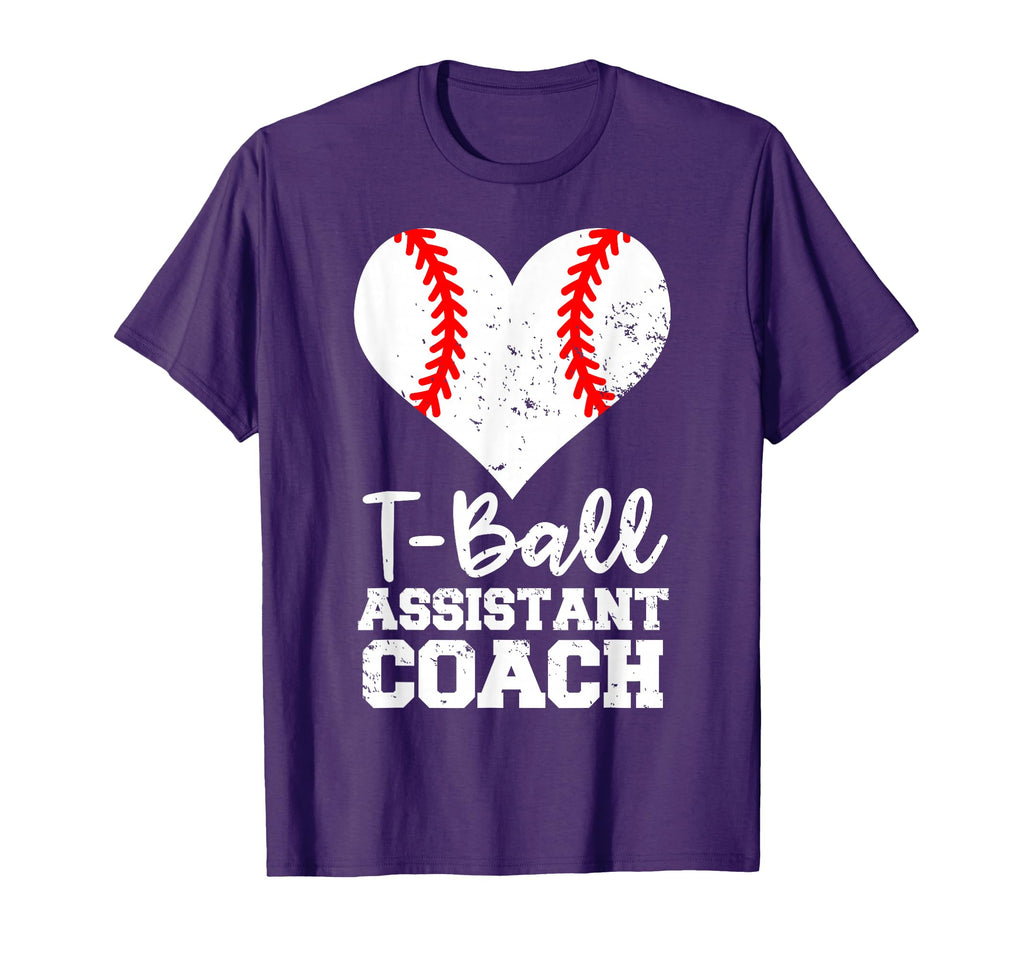T Ball Assistant Coach Heart Funny T T-Shirt - Custom Art Print Unisex