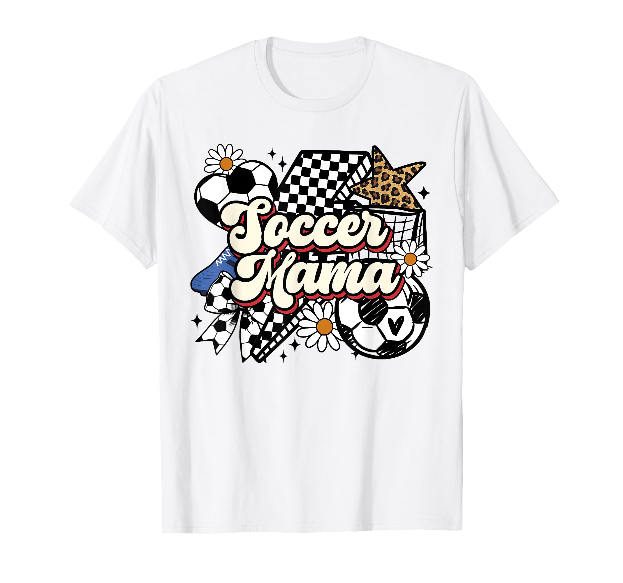 Soccer Mama Funny Leopard Soccer Mom T-Shirt - Aesthetic Graphic Men Women