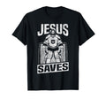 Ice Hockey Goalie Goalkeeper Jesus T-Shirt - Fun Novelty Design Men Women