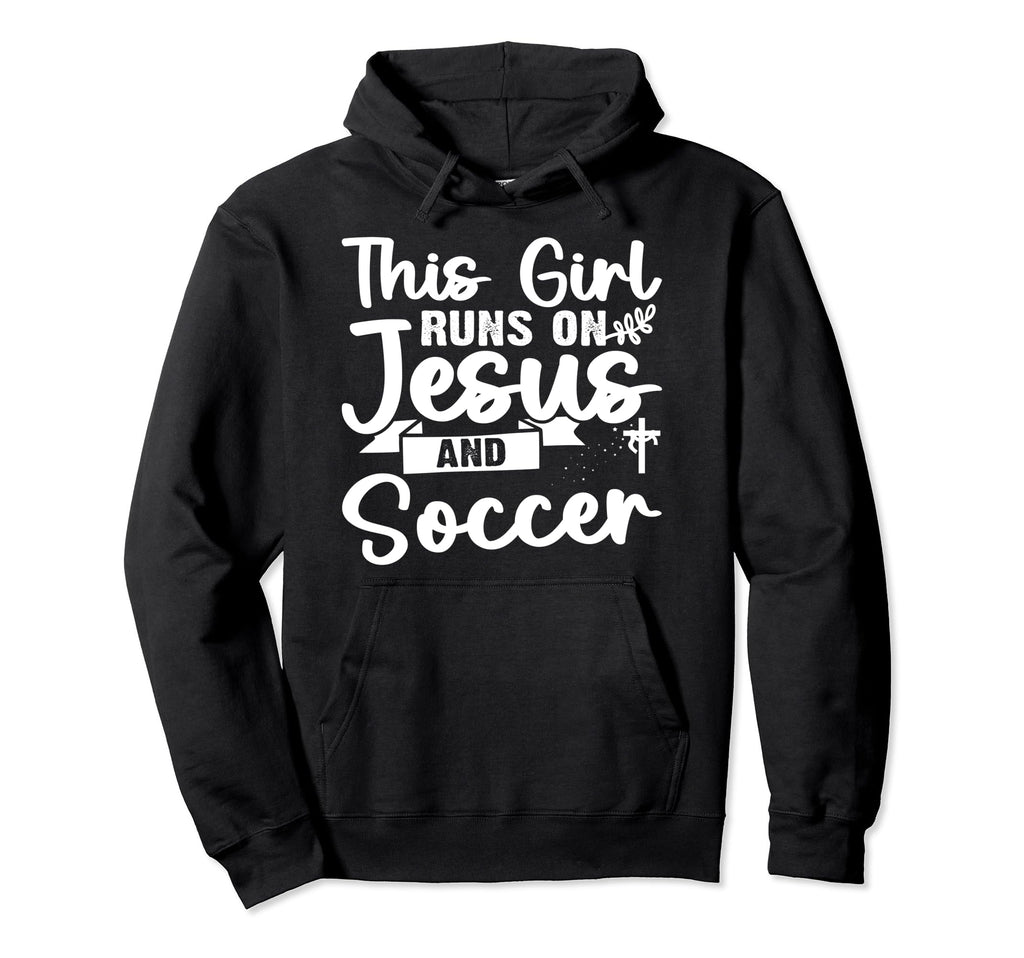 This Runs Jesus And Soccer Hoodie - Fun Novelty Design for Adults