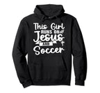 This Runs Jesus And Soccer Hoodie - Fun Novelty Design for Adults