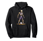 Spooky Skeleton Playing Soccer Halloween Hoodie - Custom Art Print Unisex