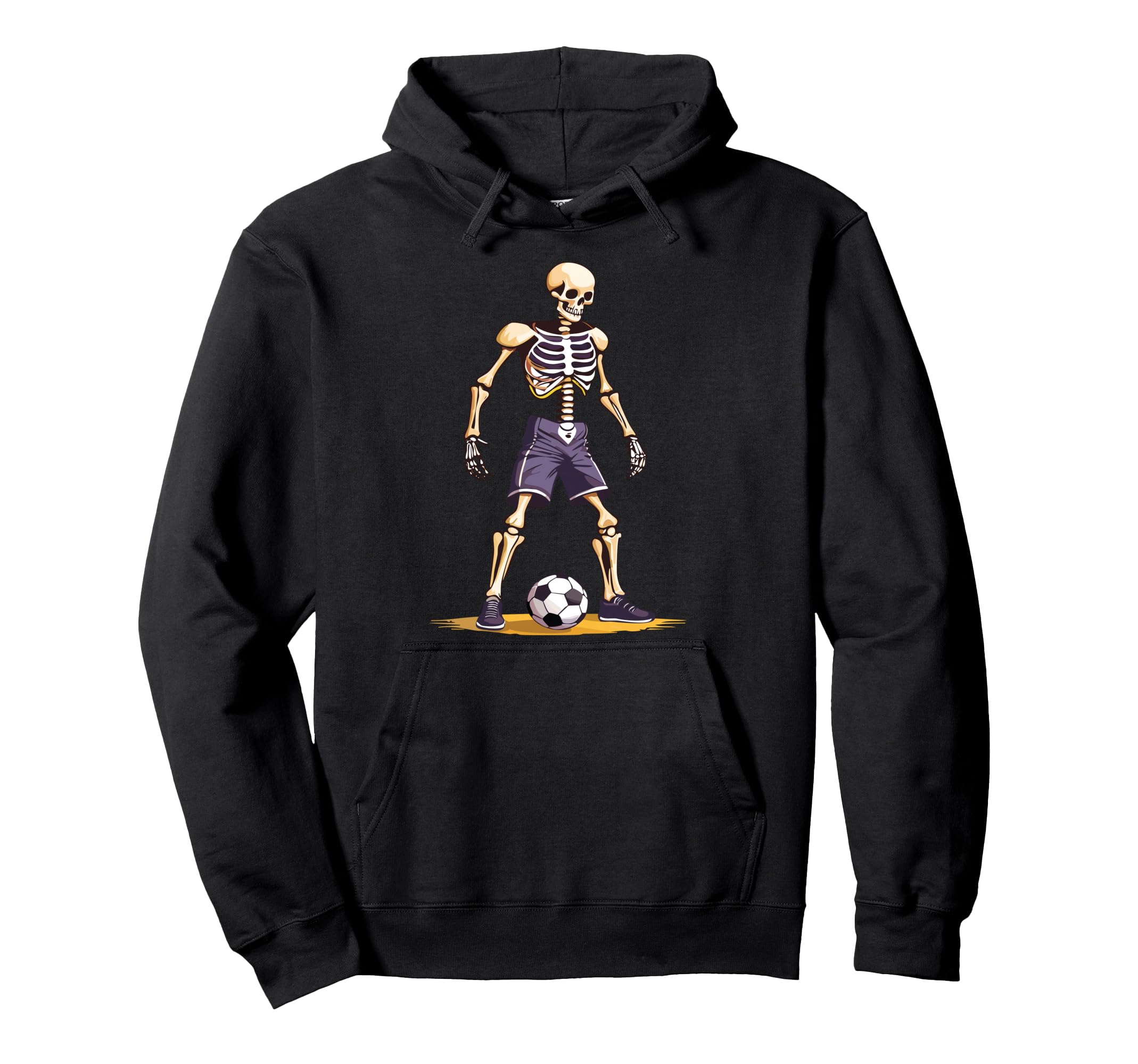 Spooky Skeleton Playing Soccer Halloween Hoodie - Custom Art Print Unisex