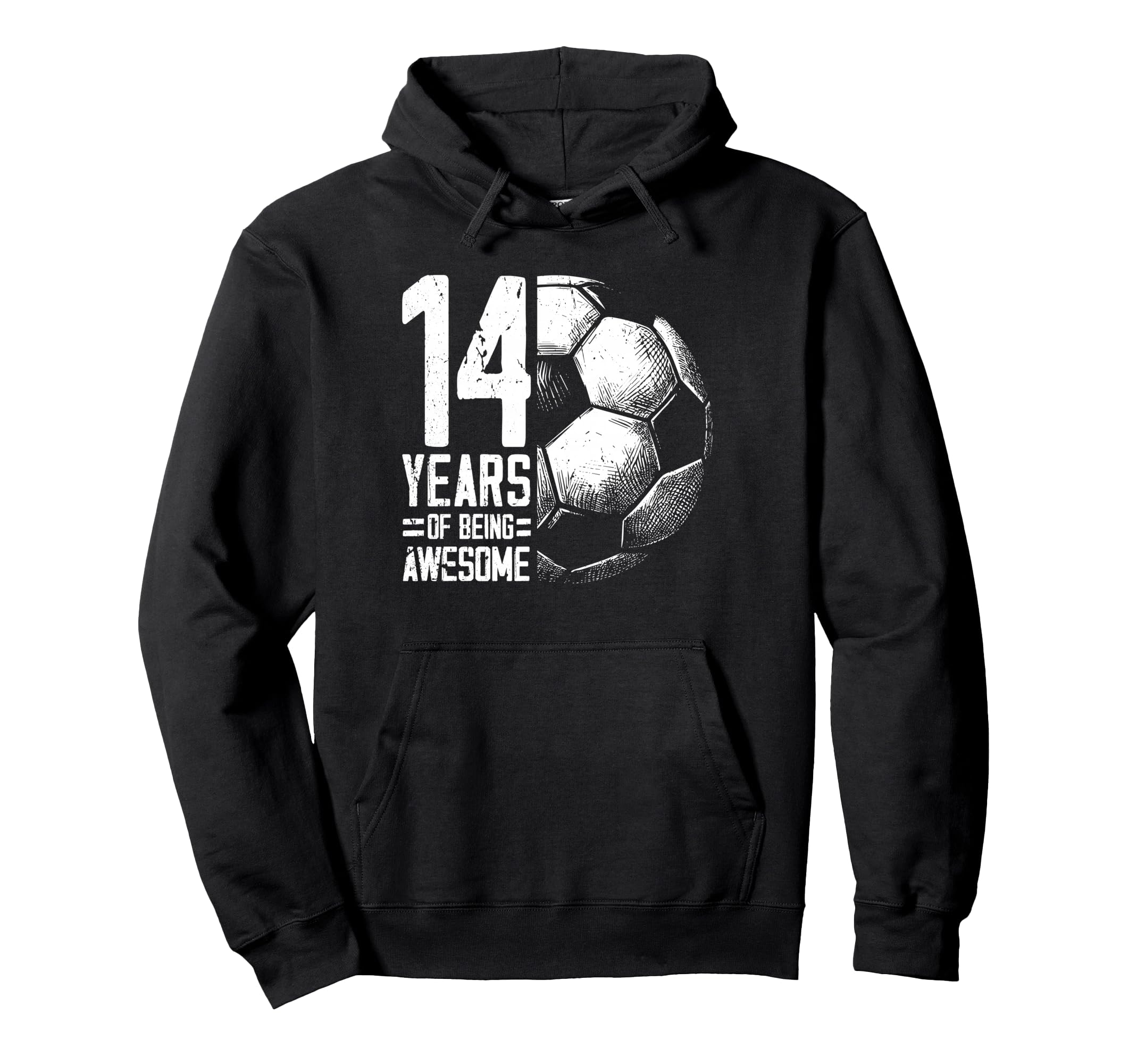 14Th Birthday Soccer Player Football Hoodie - Novelty Apparel for Adults
