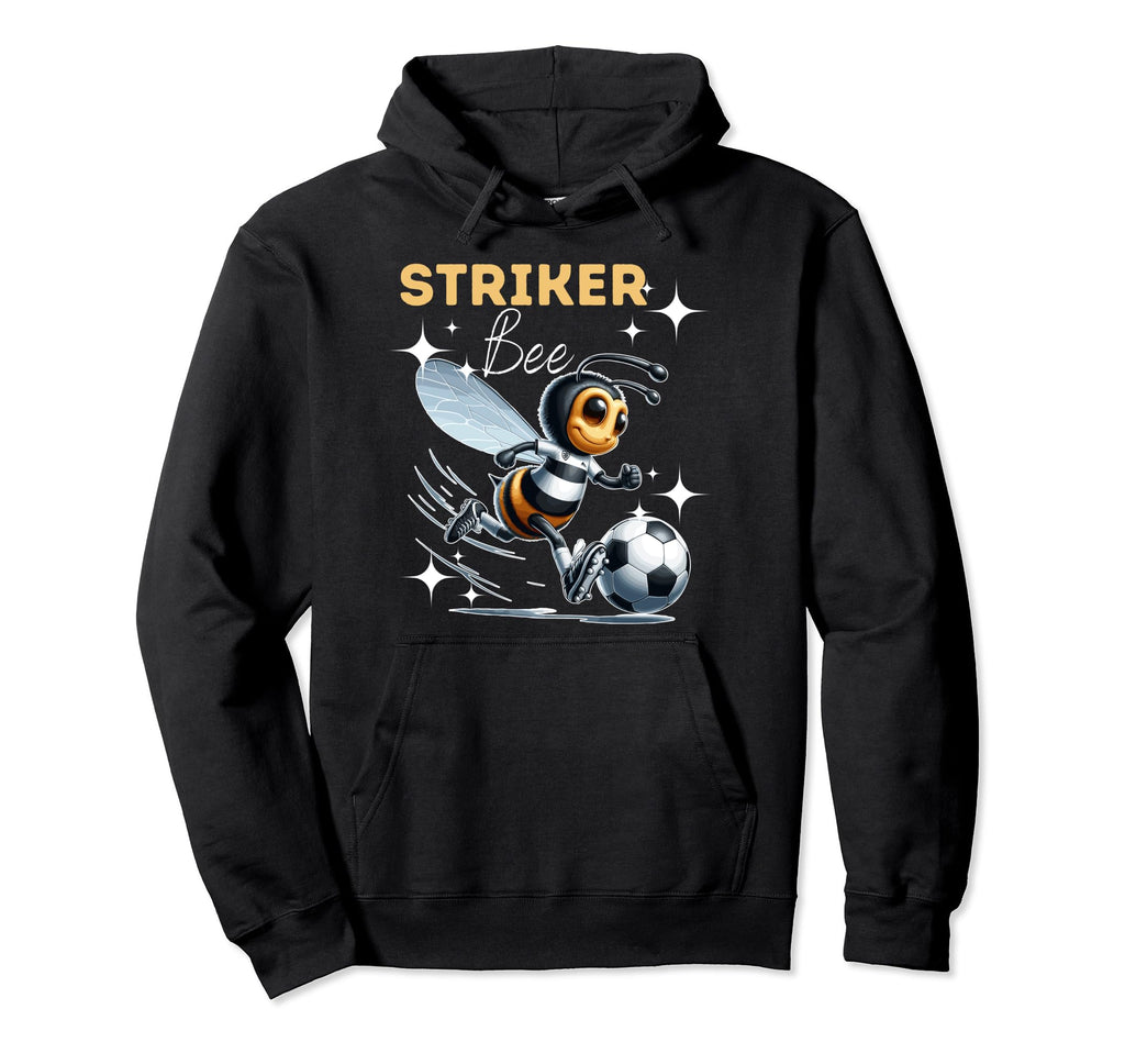 Striker Bee Soccer Enthusiast Hoodie - Graphic Print for Adults