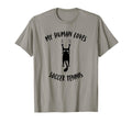 My Human Loves Soccer Tennis Cat Parent T-Shirt - Custom Art Print Unisex