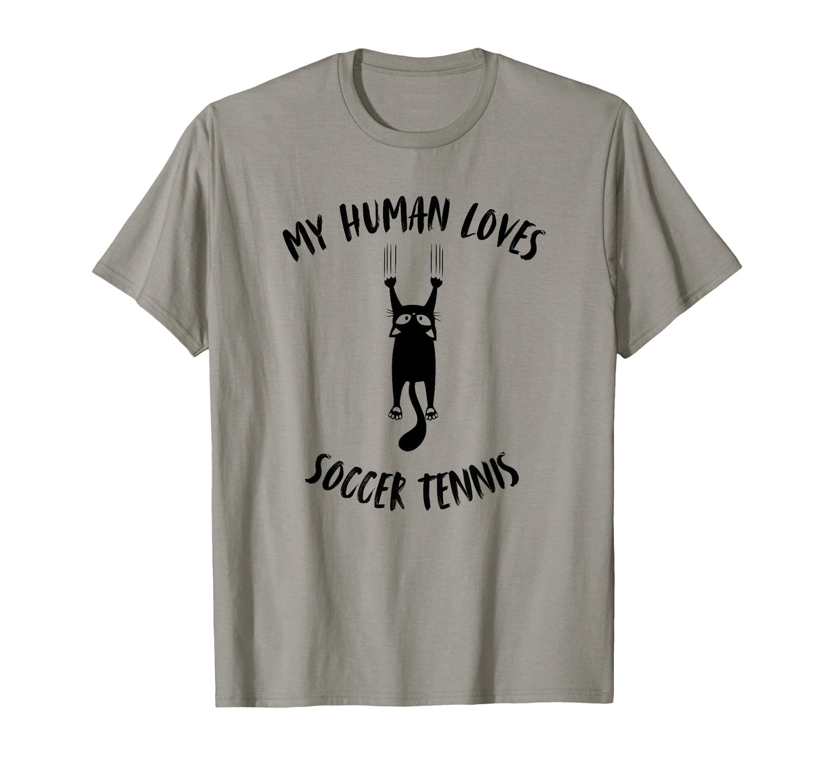 My Human Loves Soccer Tennis Cat Parent T-Shirt - Custom Art Print Unisex