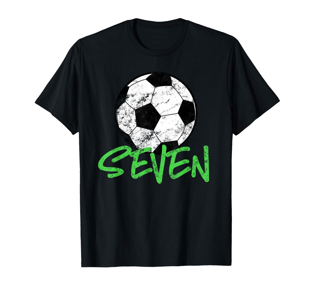 Soccer Player 7Th Birthday 7 Years T-Shirt - Custom Art Print Men Women