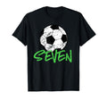 Soccer Player 7Th Birthday 7 Years T-Shirt - Custom Art Print Men Women